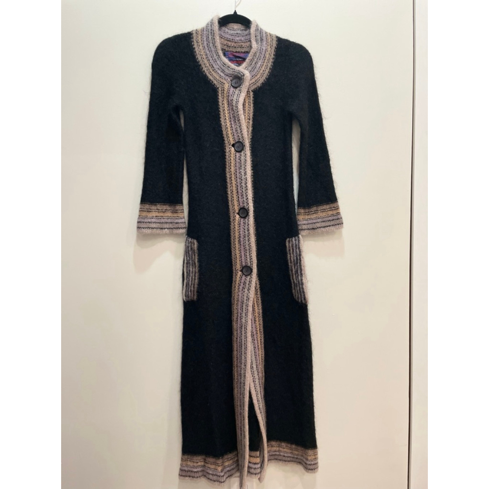 VTG 70s Renee Tener Outlander Long Duster Knit Jacket Festival Fairy Grunge Goth